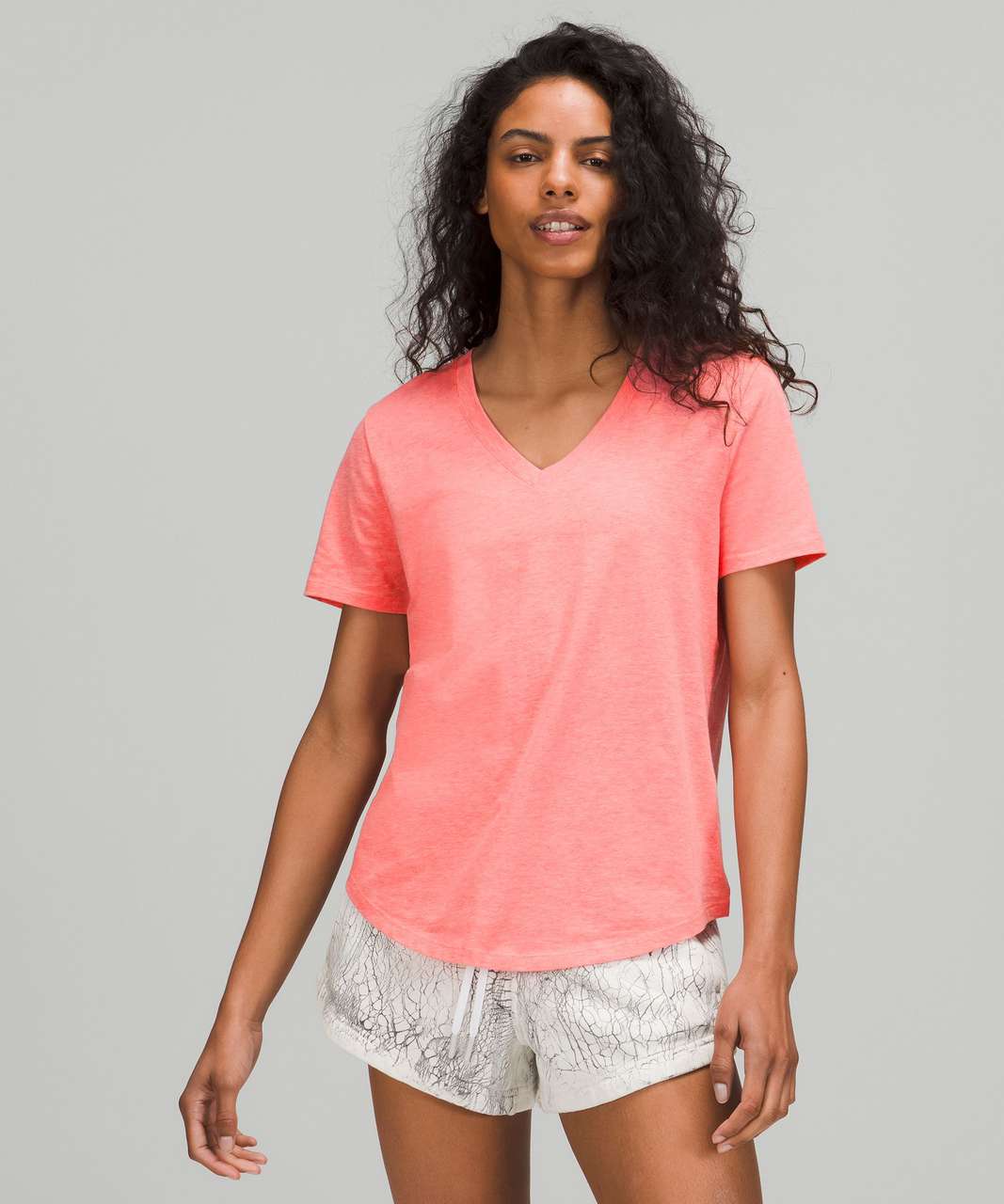 Lululemon Love V-Neck T-Shirt - Heathered Raspberry Cream