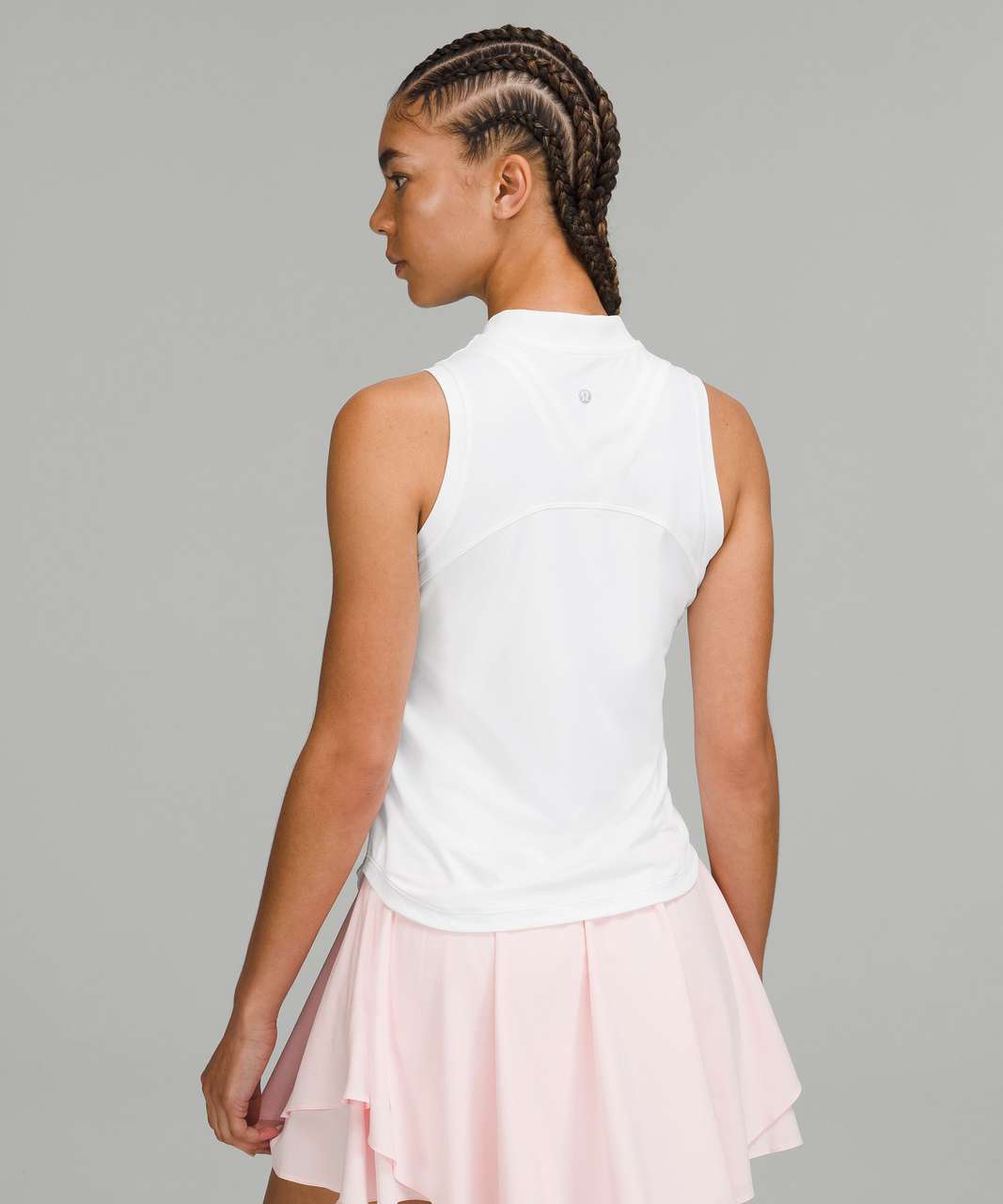 Lululemon Front Zip Mock-Neck Tennis Tank Top - White - lulu fanatics