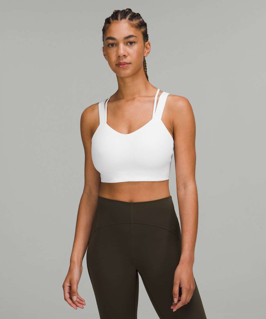 Lululemon Like a Cloud Ribbed Longline Bra *Light Support, D/DD Cup - White