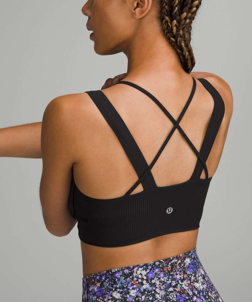 Lululemon Like a Cloud Ribbed Longline Bra *Light Support, B/C Cup - Black  Granite - lulu fanatics