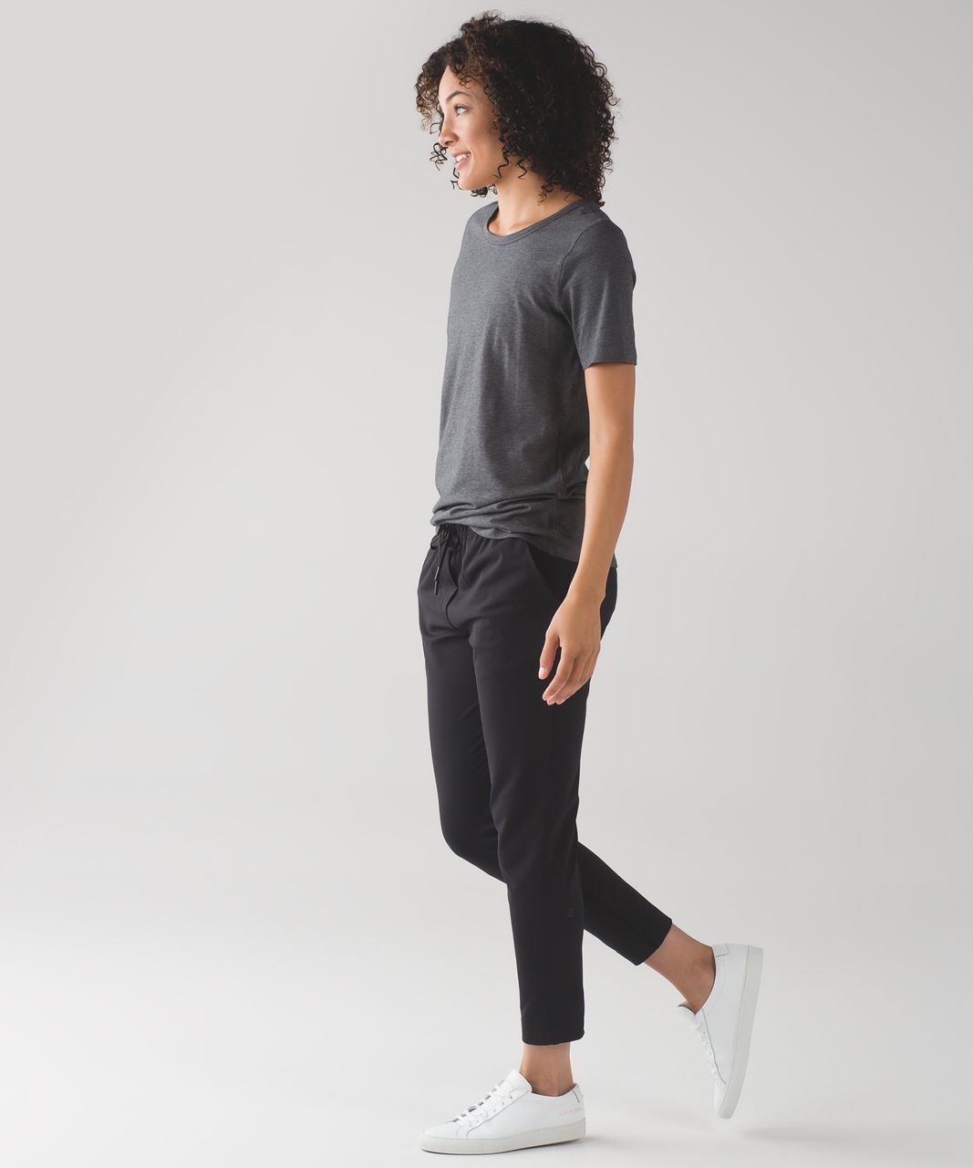 Lululemon Jet Crop Slim - Heathered Herringbone Heathered Black White -  lulu fanatics