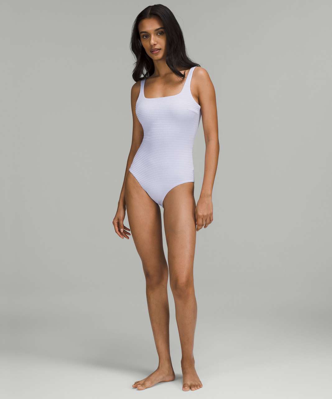 NEW wTag-Lululemon Blue Waterside V-N Skimpy One Piece Swim Suit Sz 8