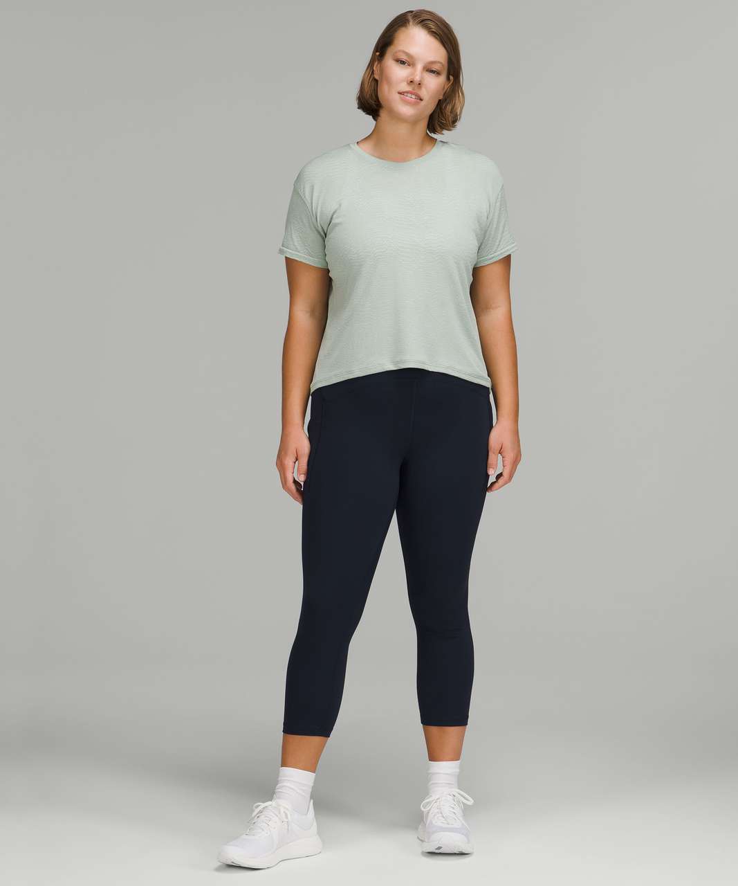 Lululemon Train to Be Seamless Short Sleeve T-Shirt - Ripple Wave Silver Blue / Delicate Mint