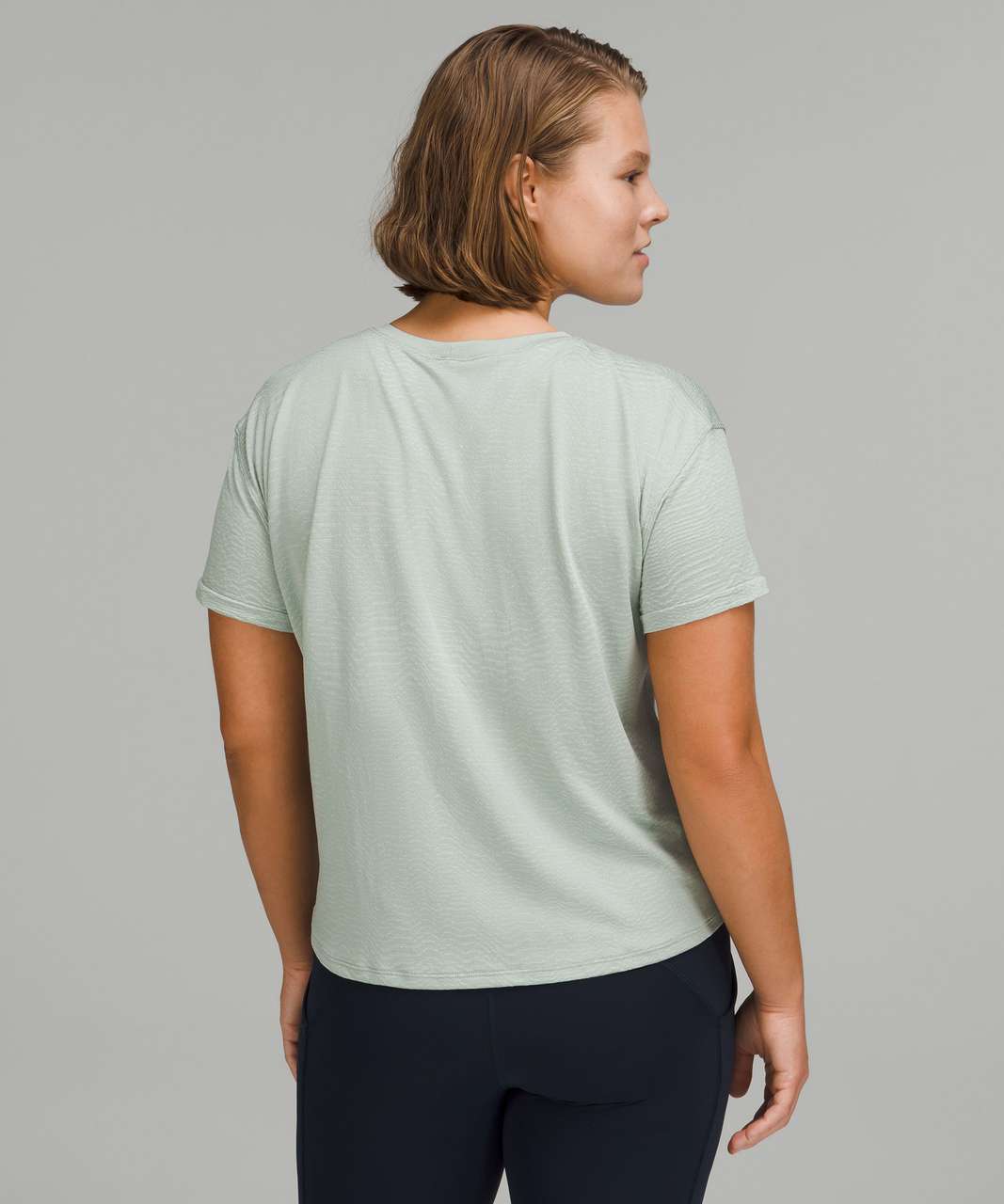 Lululemon Train to Be Seamless Short Sleeve T-Shirt - Ripple Wave Silver Blue / Delicate Mint