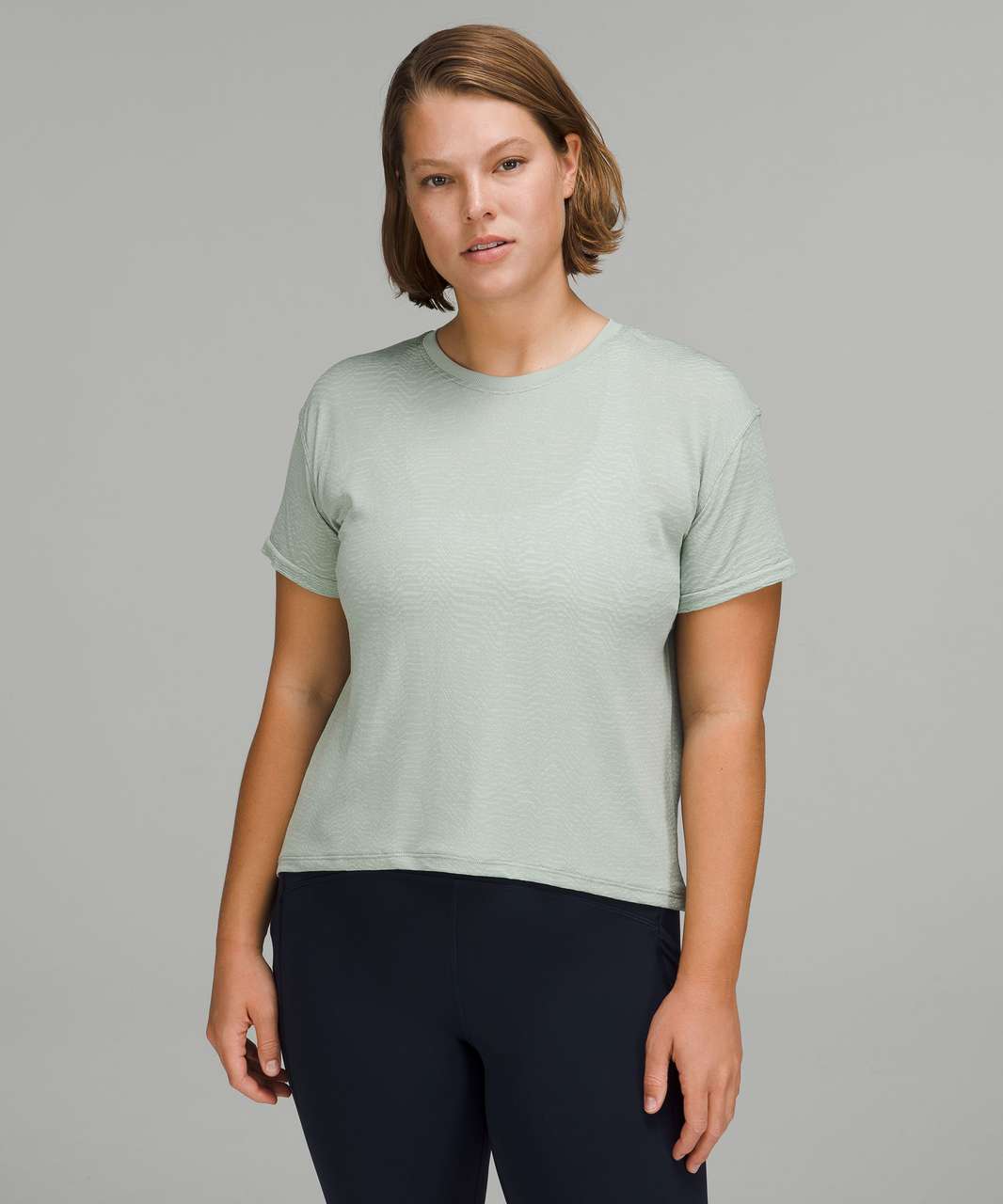 Lululemon Train to Be Seamless Short Sleeve T-Shirt - Ripple Wave Silver Blue / Delicate Mint