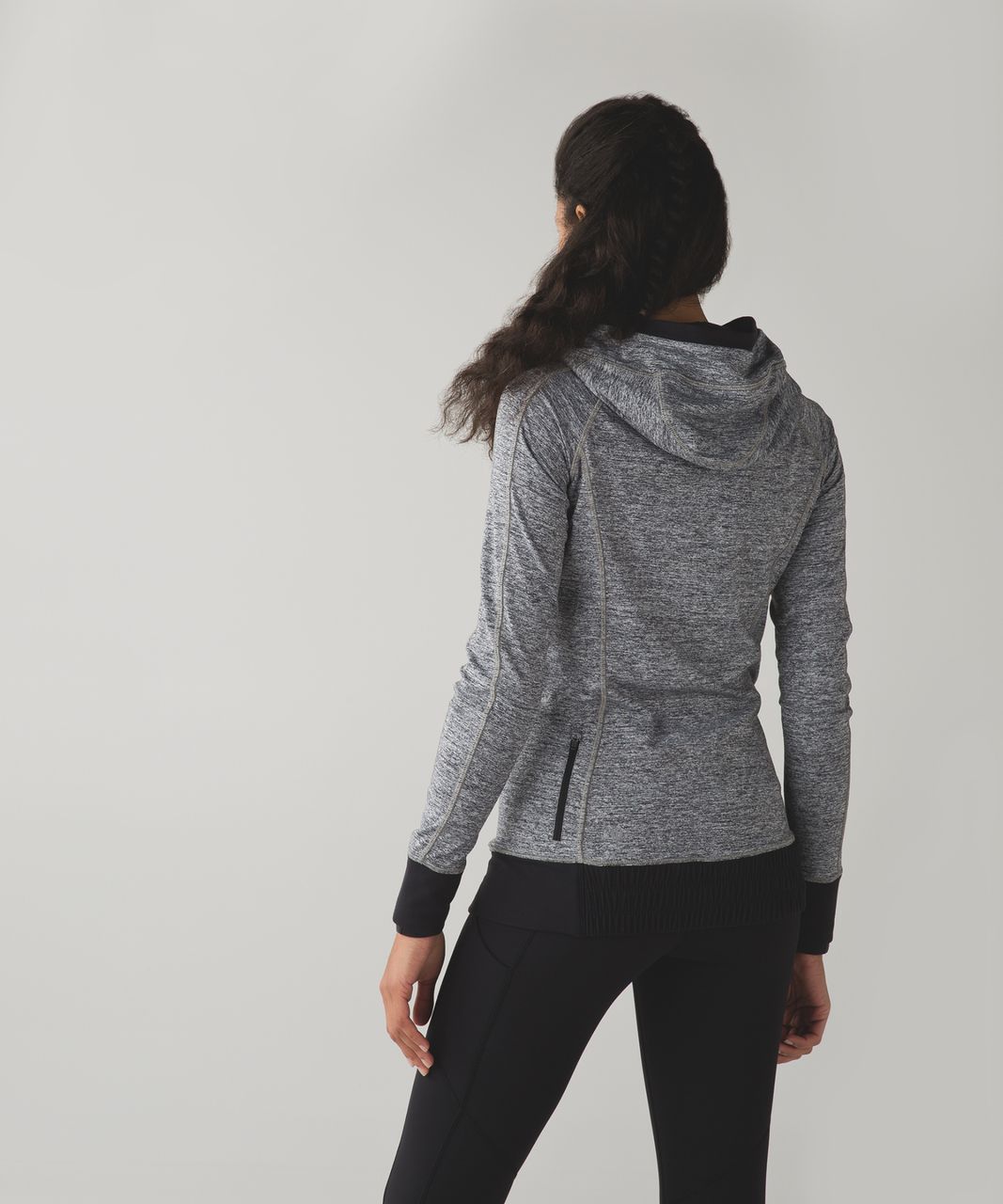 Lululemon Think Fast Hoodie - Space Dye Camo Black Dark Slate / Black