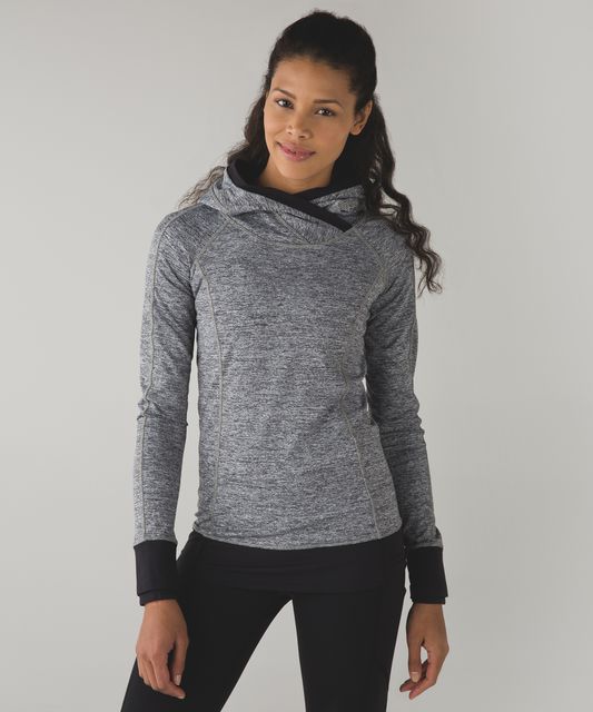 Lululemon heathered black herringbone think fast hoodie - Agent