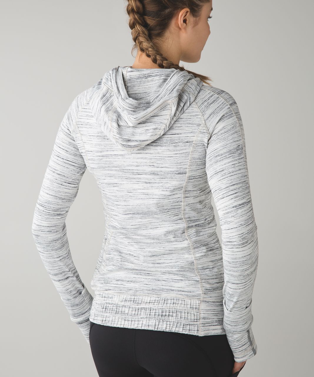 Lululemon Think Fast Hoodie - Space Dye Camo White Multi / Silver Spoon