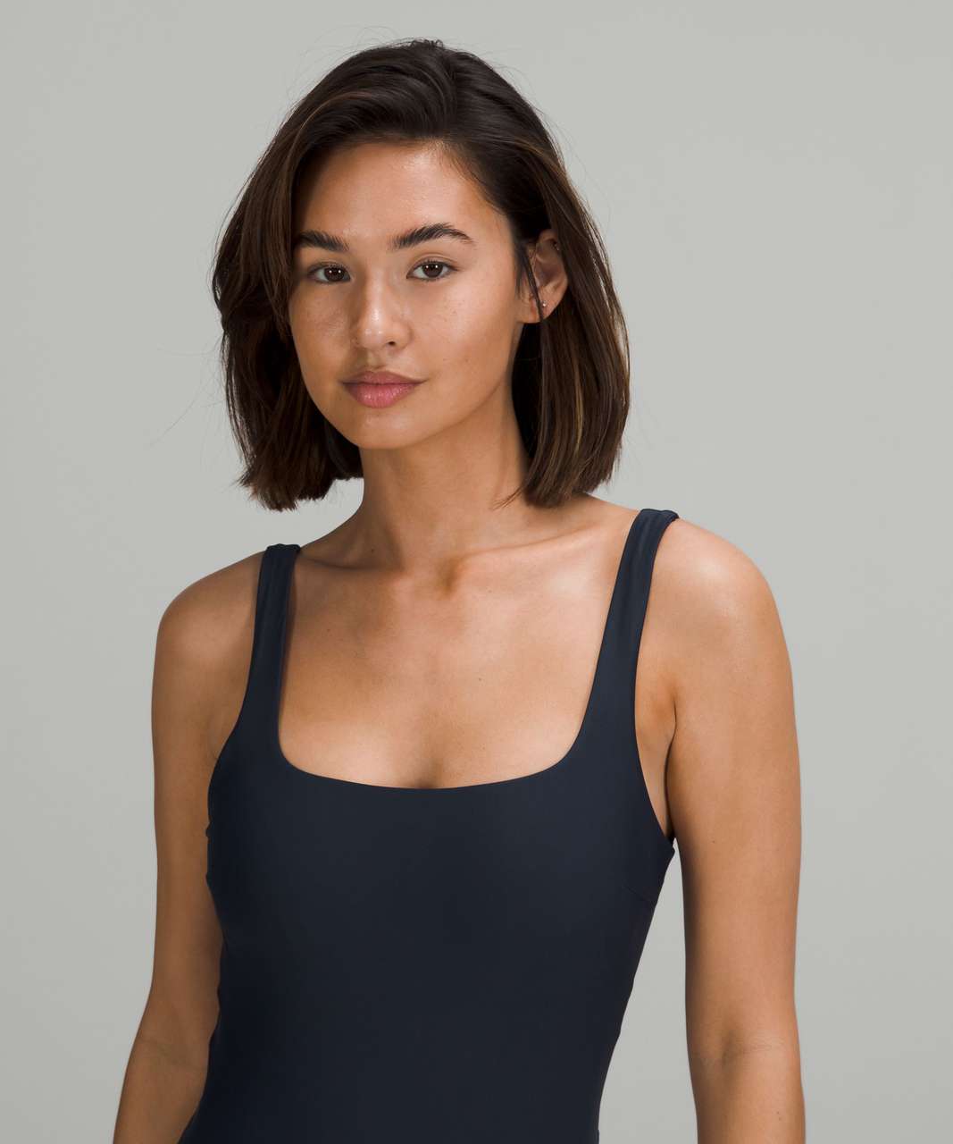 Lululemon Waterside Square-Neck One-Piece Swimsuit *B/C Cup, Medium Bum Coverage - True Navy