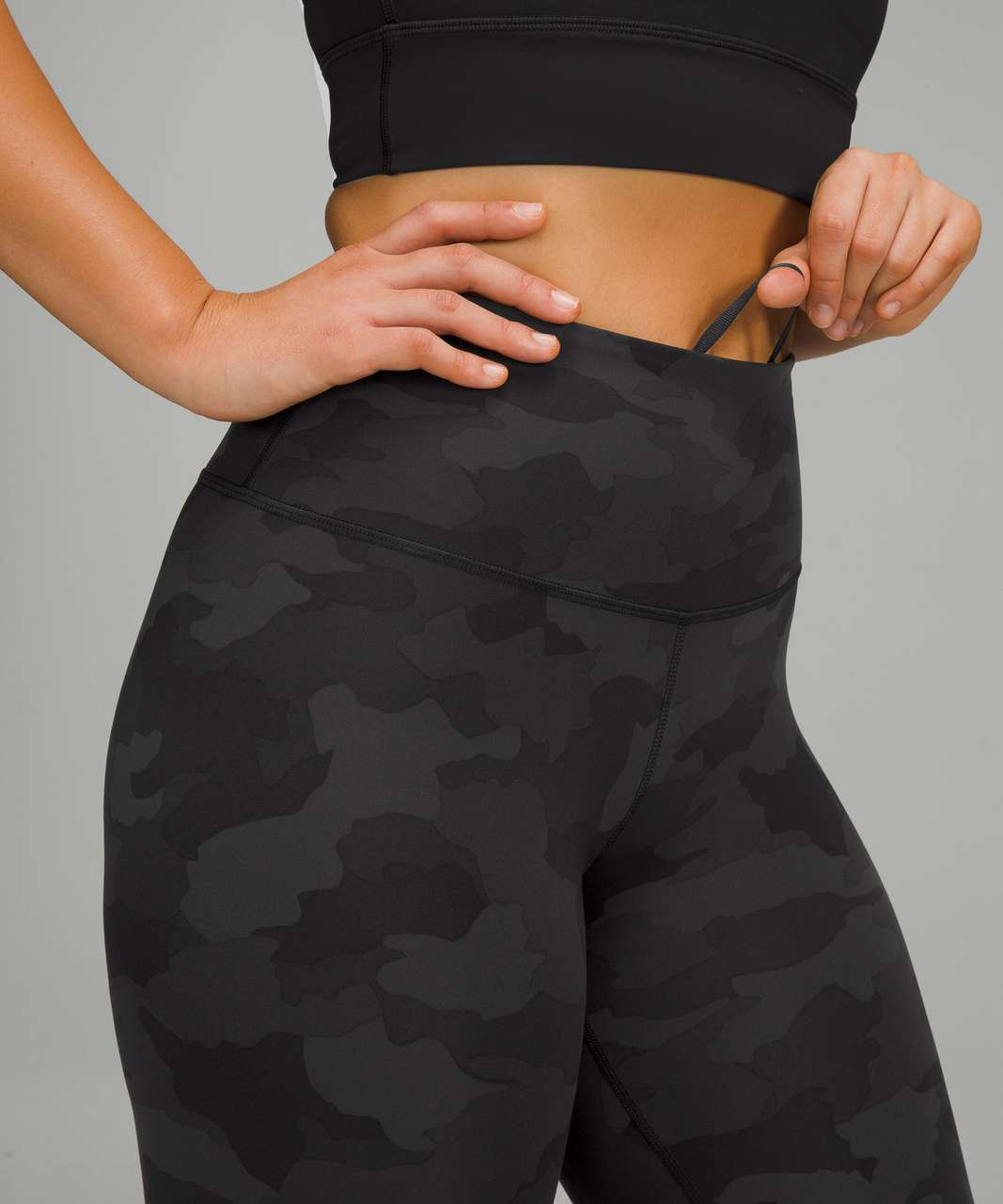 Lululemon Wunder Train Contour Fit High-Rise Crop 23 - Heritage 365 Camo  Deep Coal Multi - lulu fanatics