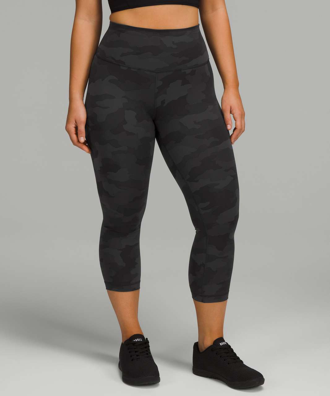 Lululemon WUNDER TRAIN High Rise CROP 21 Heritage 365 Camo Deep Coal Multi  sz 4