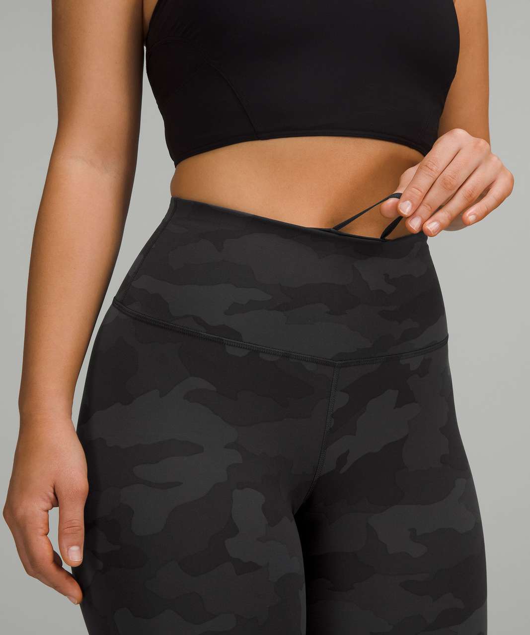 Lululemon Wunder Train Contour Fit High-Rise Crop 21" - Heritage 365 Camo Deep Coal Multi