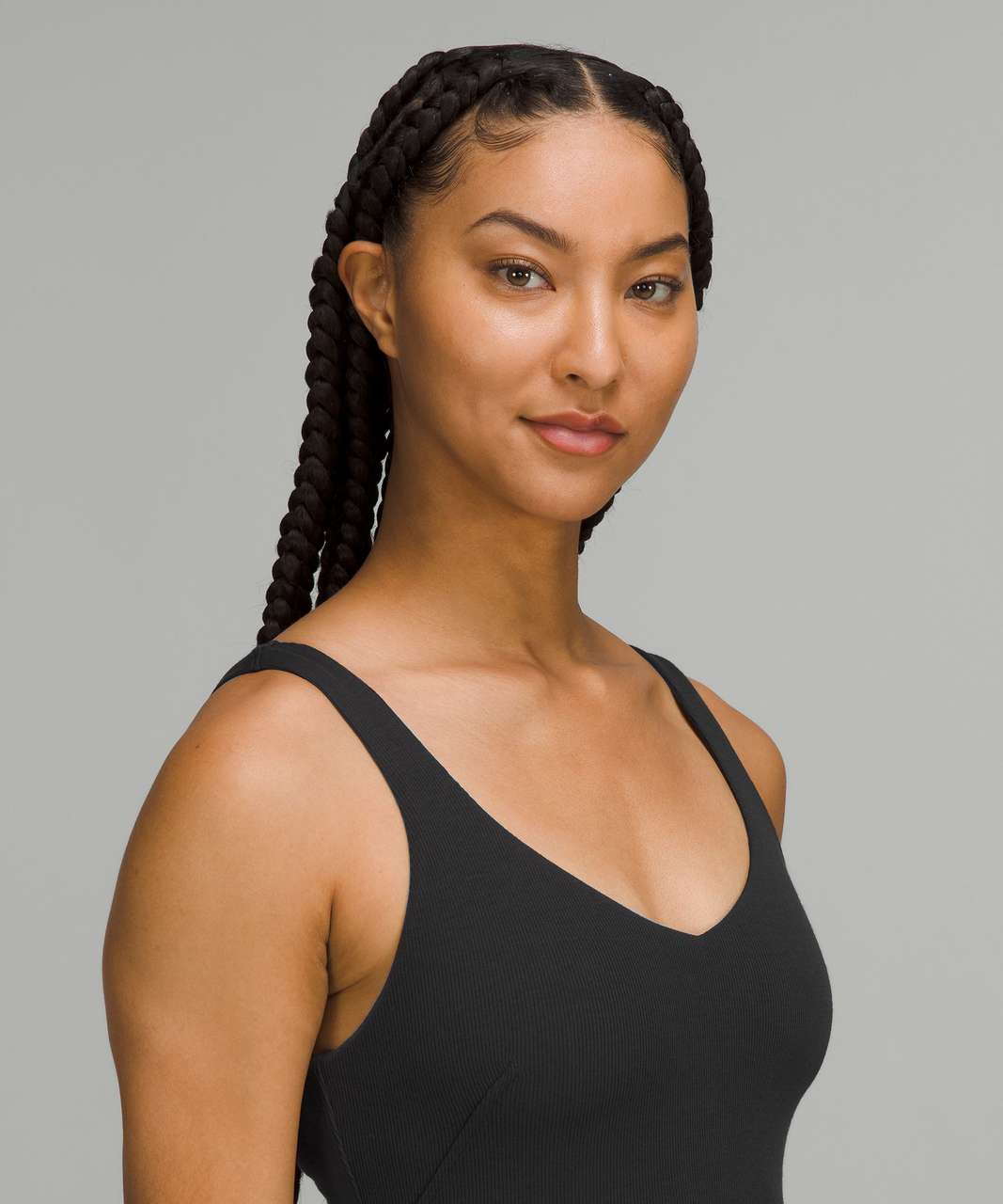 Lululemon Nulu and Mesh-Back Shelf-Bra Yoga Tank Top - Black - lulu fanatics