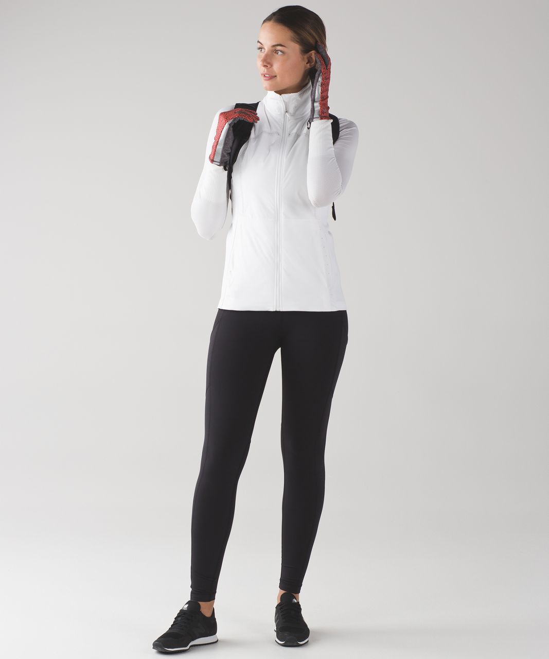 Lululemon Run With Me Gloves - Electric Coral / Black / Heathered Black