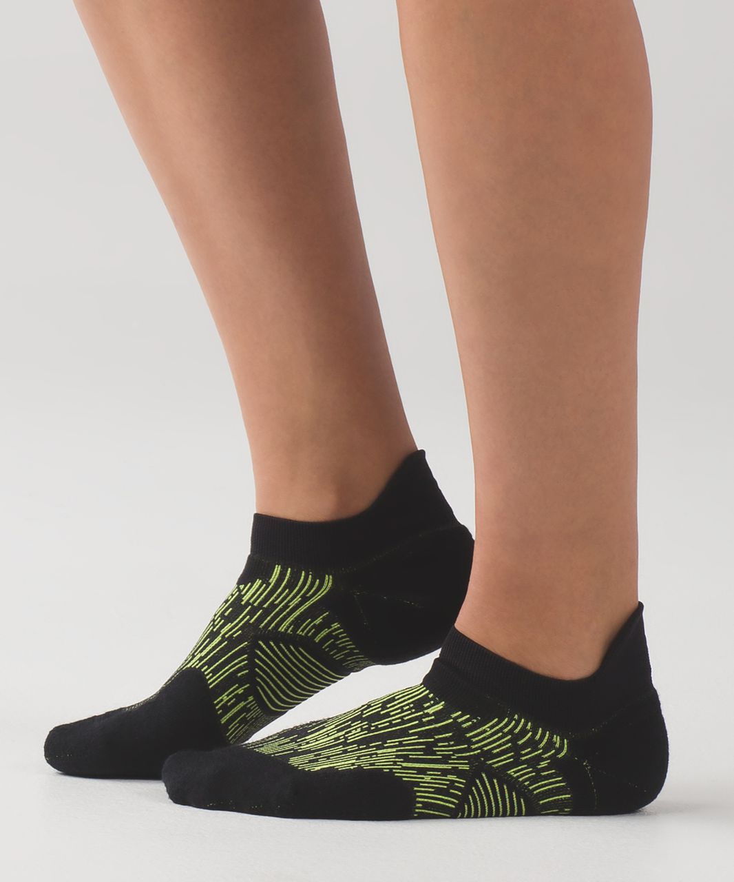 Lululemon High Speed Sock (Silver) - Black / Lime Light / Capri