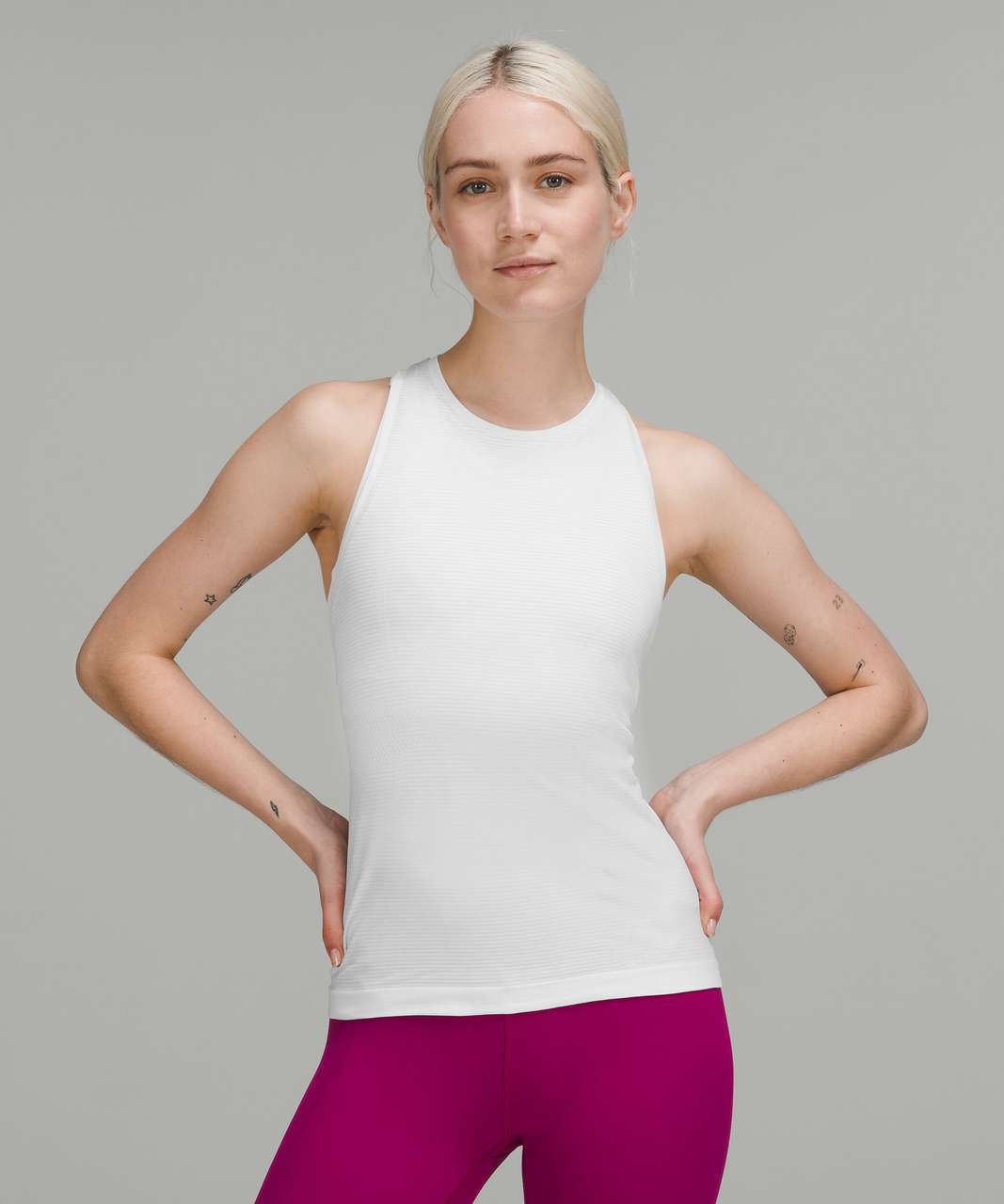 Lululemon Ribbed Nulu Racerback Yoga Tank Top - White - lulu fanatics