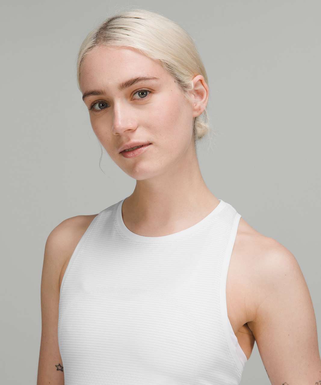 Lululemon Modal Pleated Shoulder Tank Top - White Opal - lulu fanatics