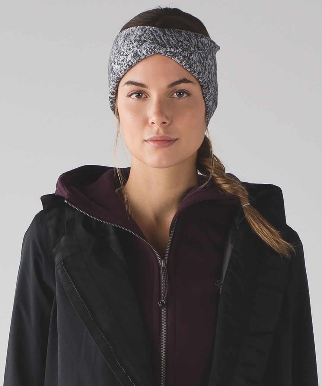 Lululemon Mantra Twist Ear Warmer - Heathered Black / Heathered White ...