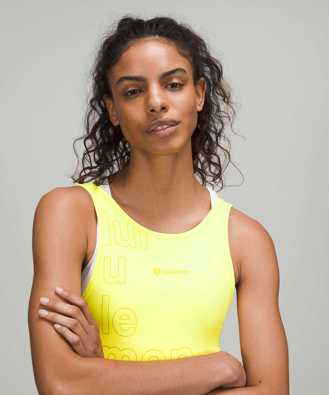 Lululemon Power Pivot Everlux Tank Top *Motif - Electric Lemon