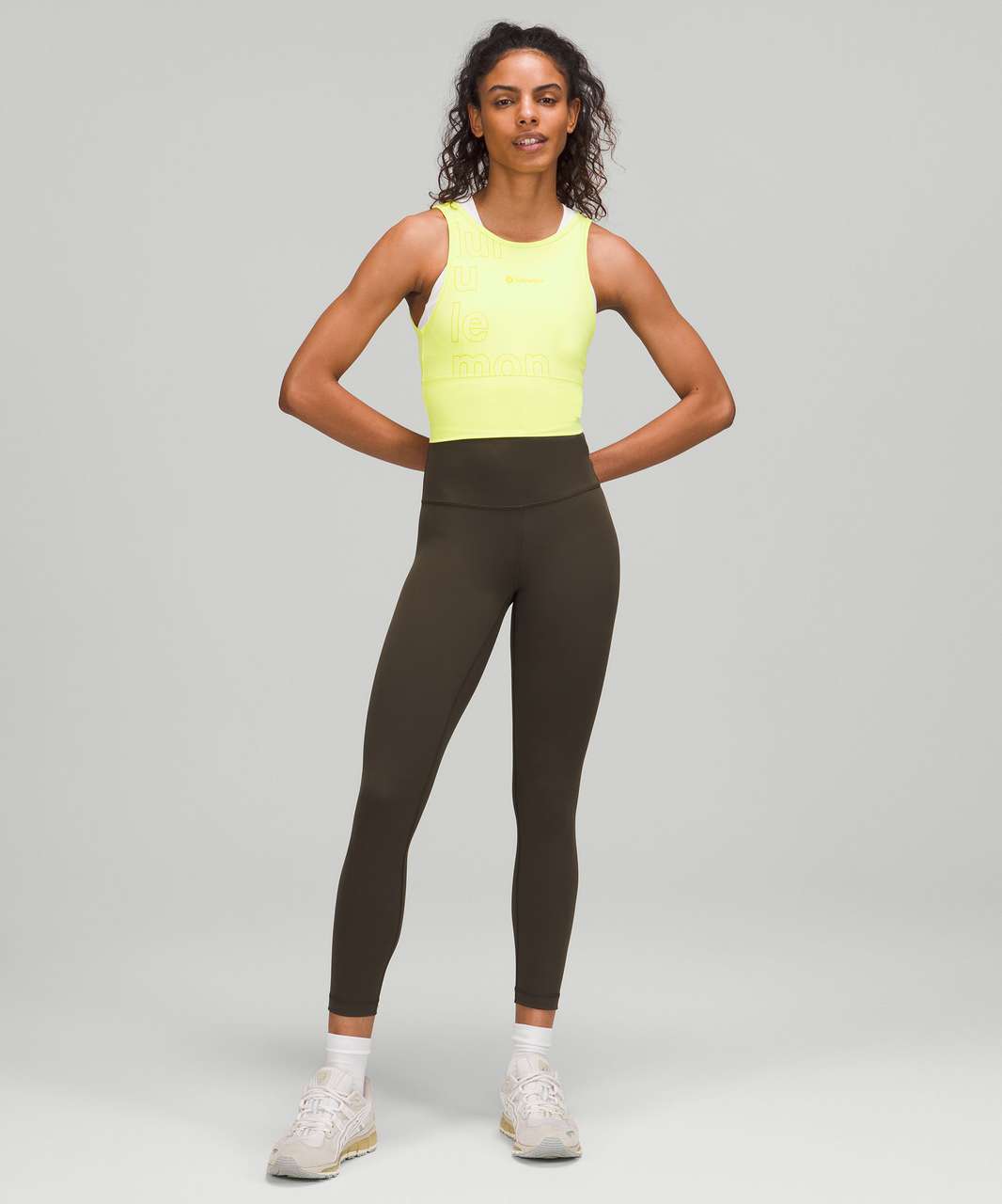 Lululemon Power Pivot Everlux Tank Top *Motif - Electric Lemon - lulu  fanatics