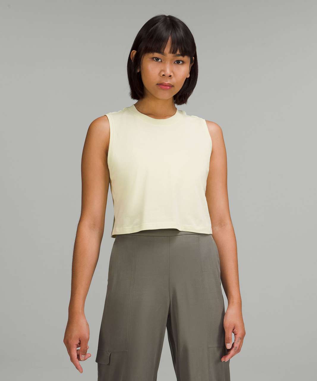 Lululemon All Yours Cropped Cotton Tank Top - Dewy