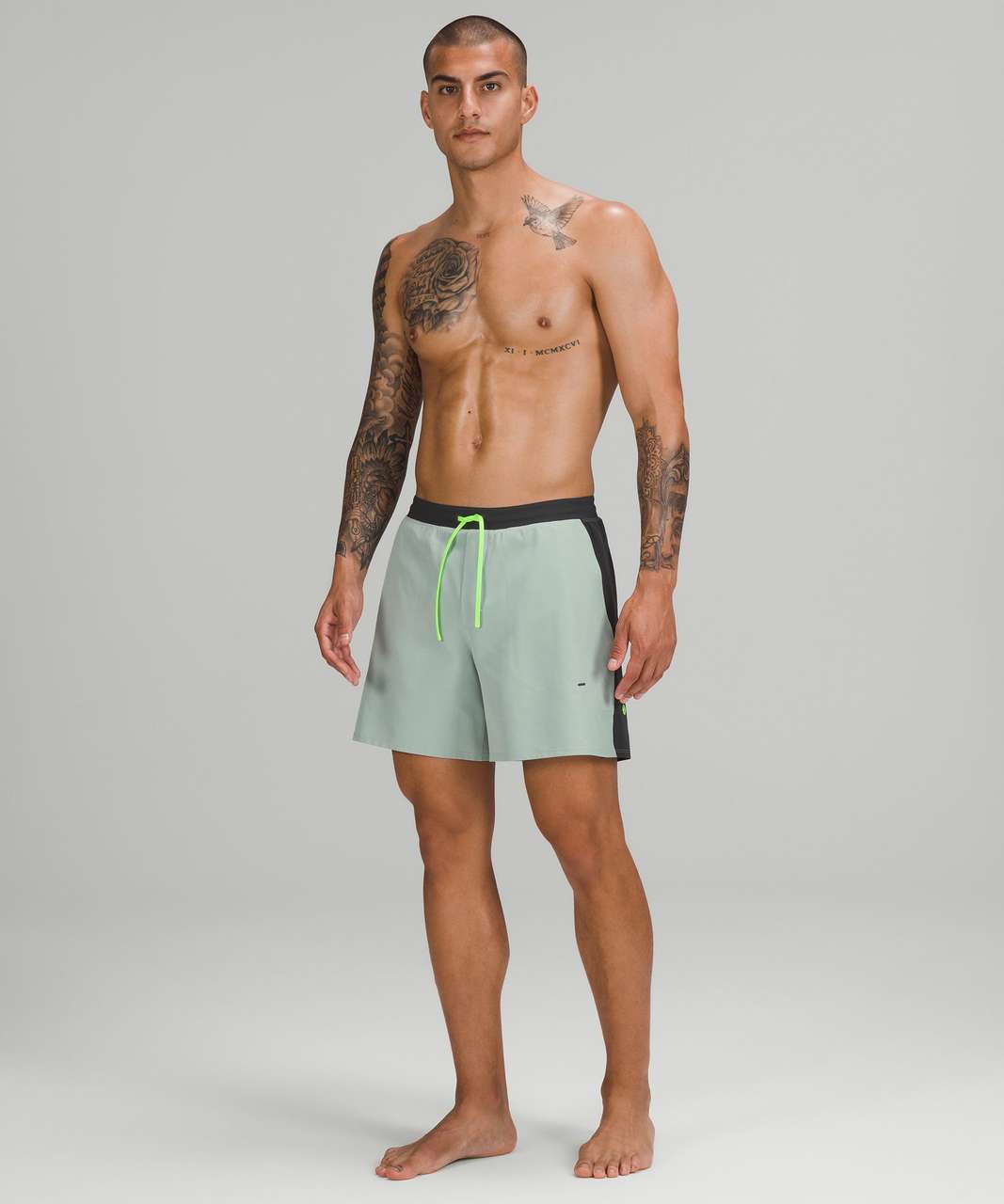 Lululemon Active Swim Short 6 - Silver Blue / Graphite Grey / Absinthe -  lulu fanatics