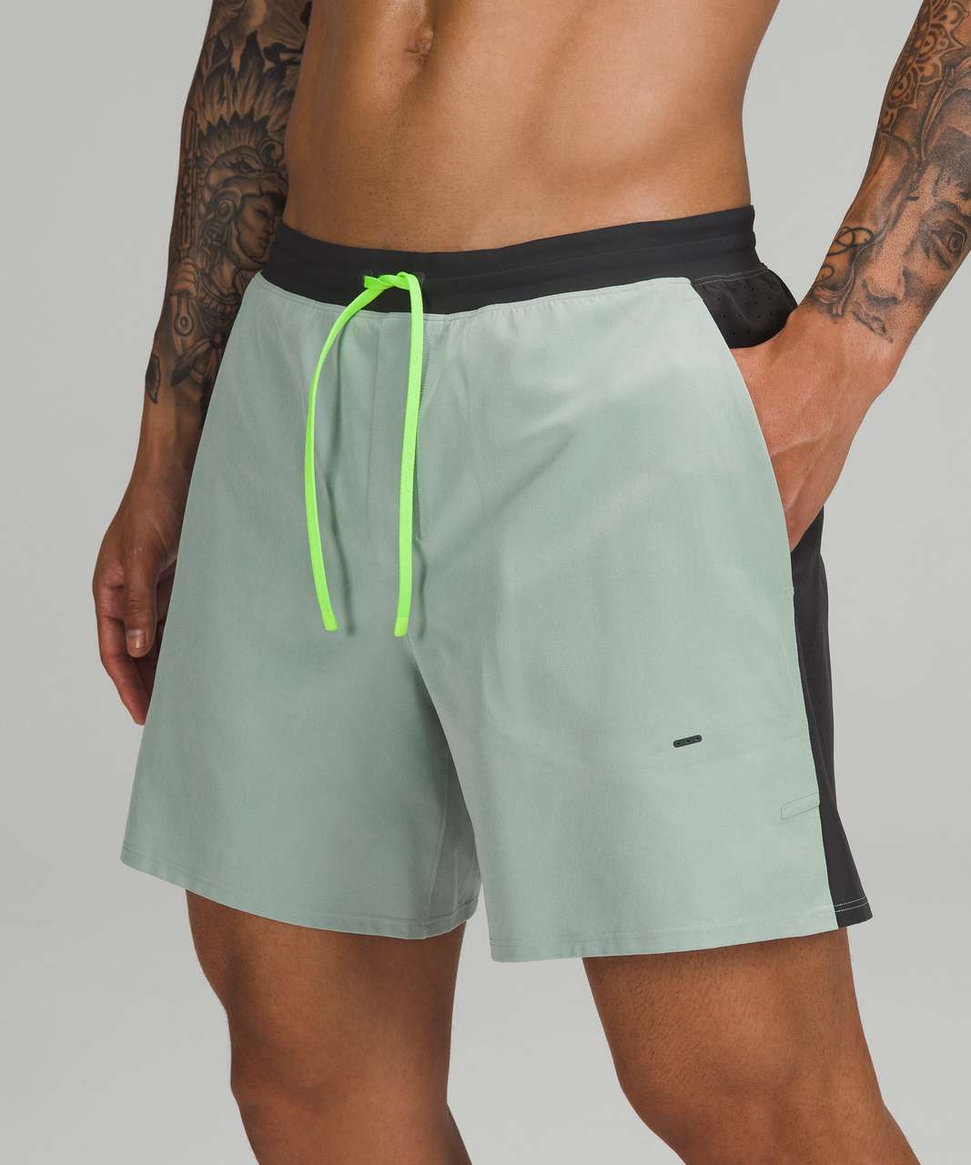 Lululemon Active Swim Short 6" - Silver Blue / Graphite Grey / Absinthe