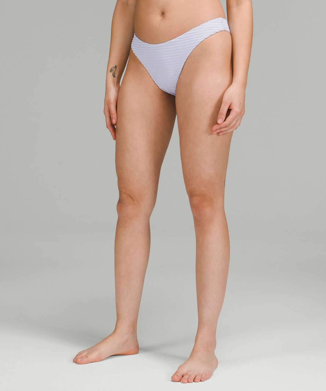 Lululemon Smocked Mid-Rise Skimpy-Fit Swim Bottom - Hyper Stripe Pastel Blue