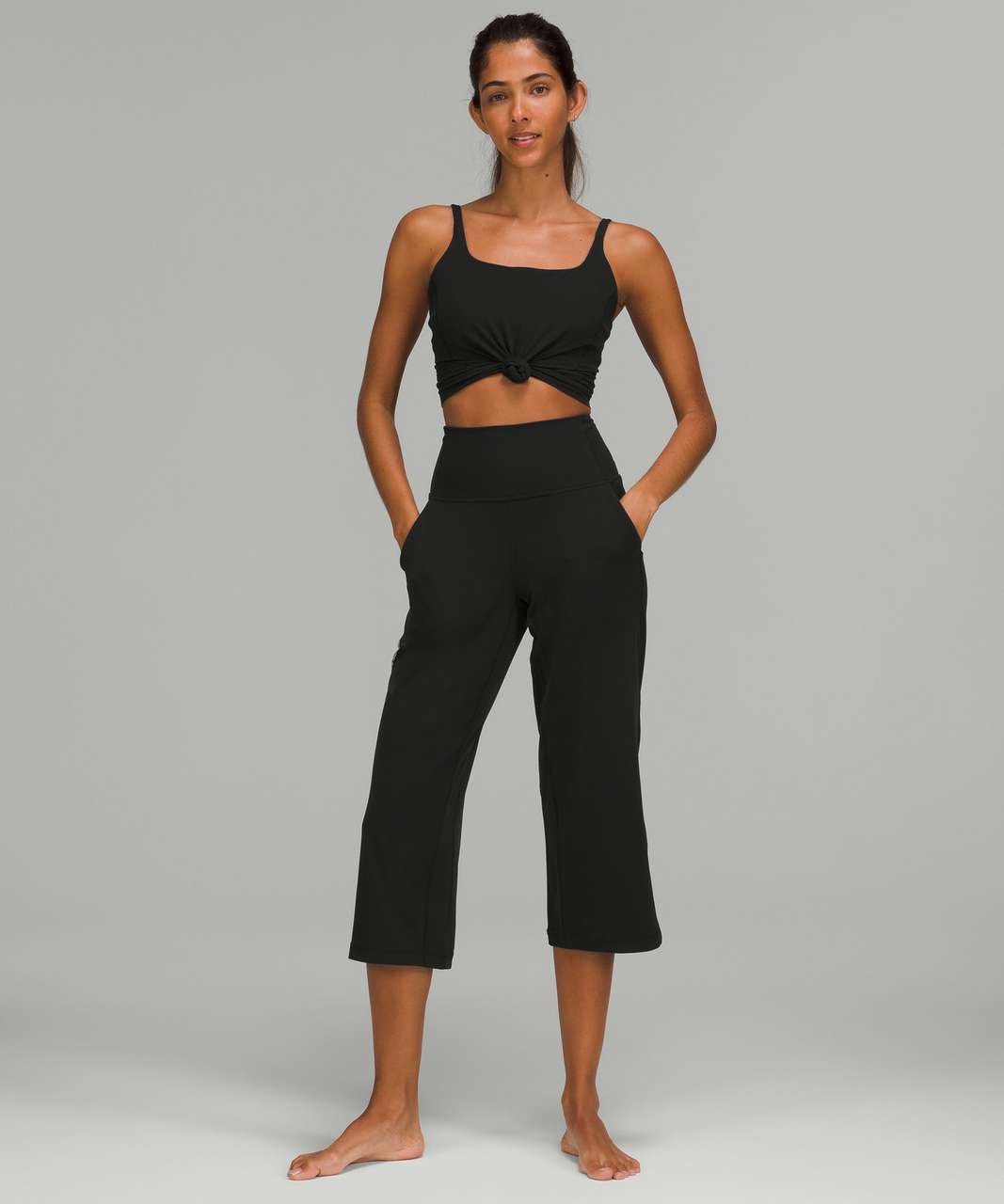 Lululemon Align Wide Leg Crop Pants With Pockets Black Women’s Size 4