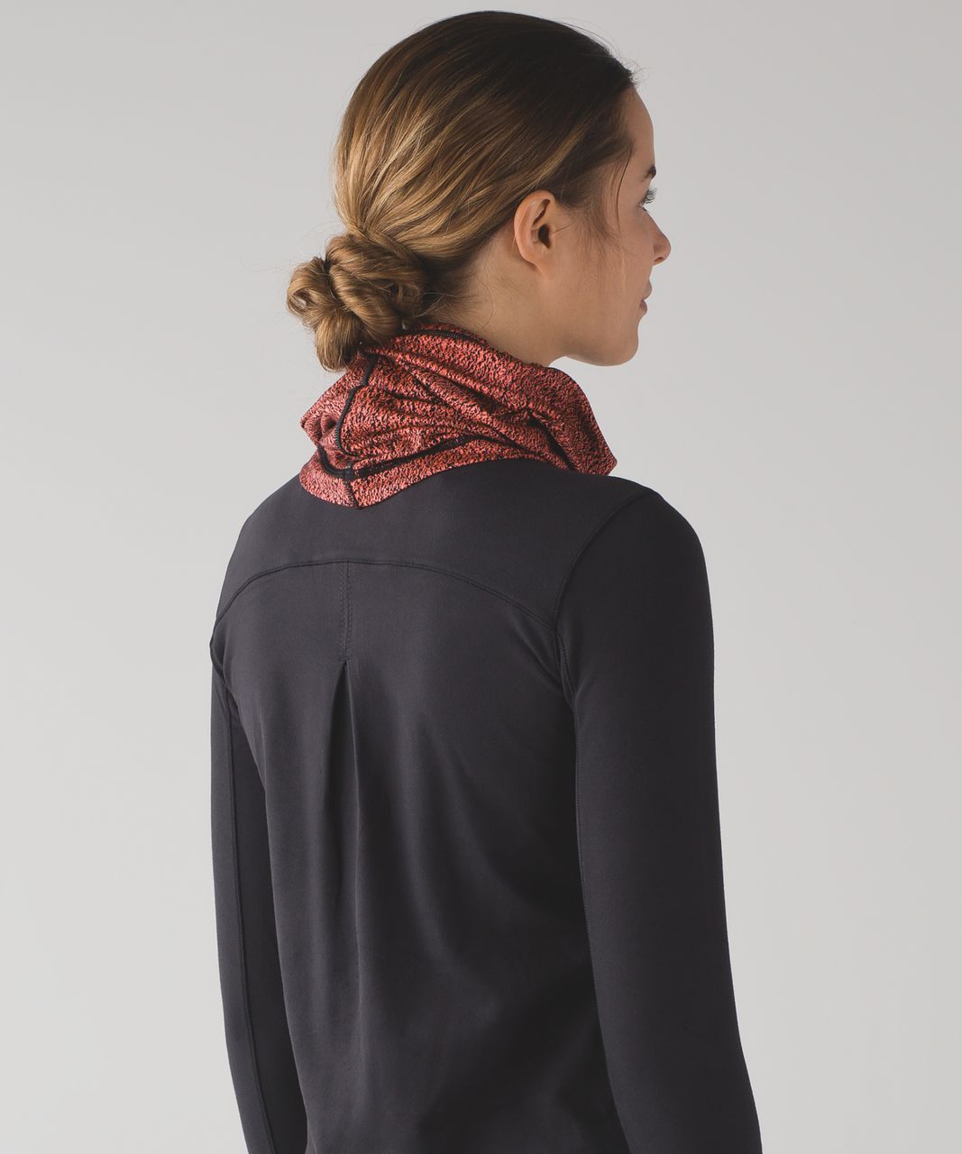 Lululemon Run Fast Neck Warmer - Running Luon Spray Jacquard Electric Coral Black