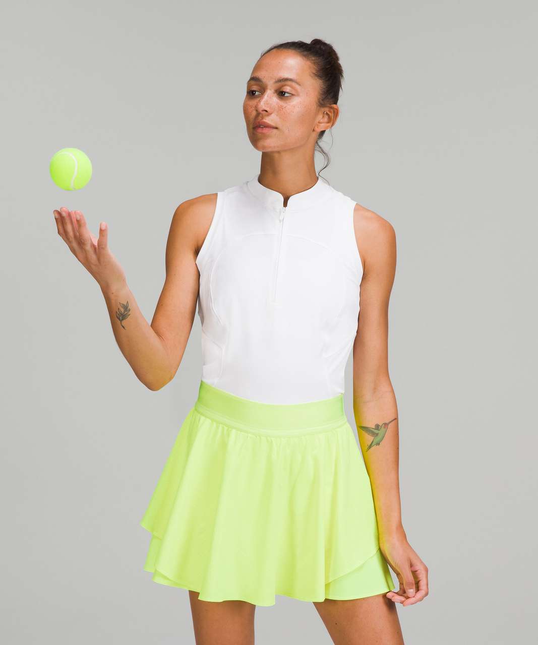 Lululemon Court Rival Perforated High-Rise Skirt *Long - Highlight Yellow
