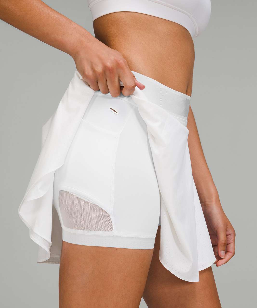 Lululemon Court Rival Perforated High-Rise Skirt *Long - White