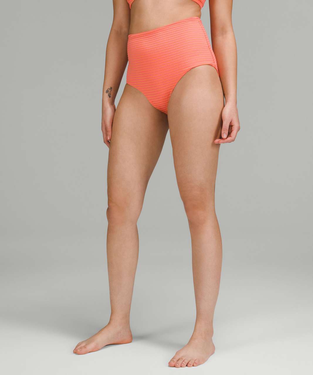 Orange Bikini - High-Waisted Bikini Bottom - Swim Bottoms - Lulus