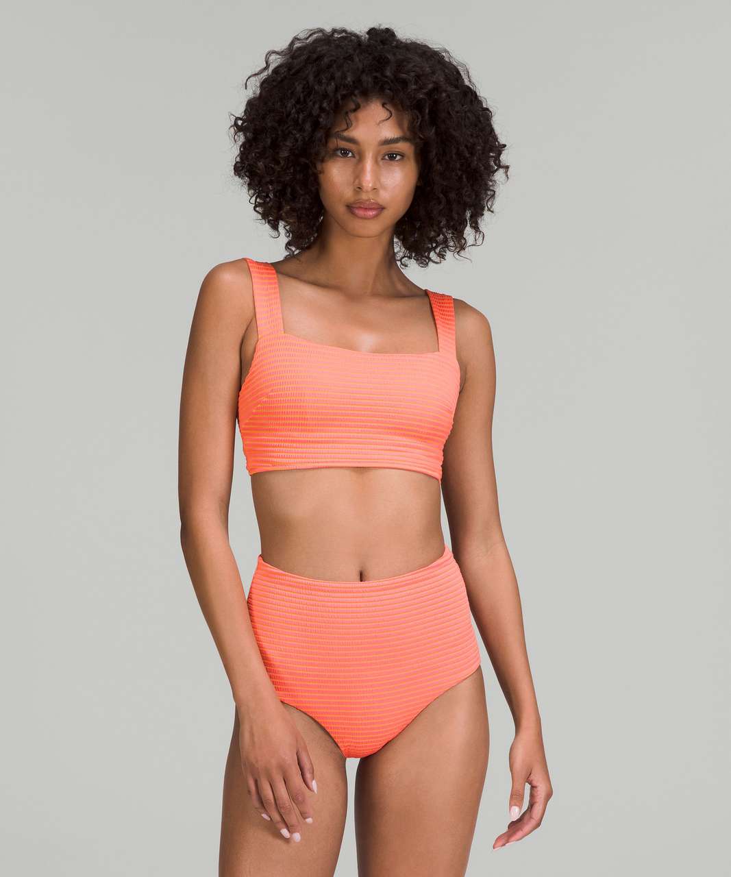 Lululemon Smocked Swim Top *B/C Cup - Hyper Stripe Raspberry Cream Warm Apricot