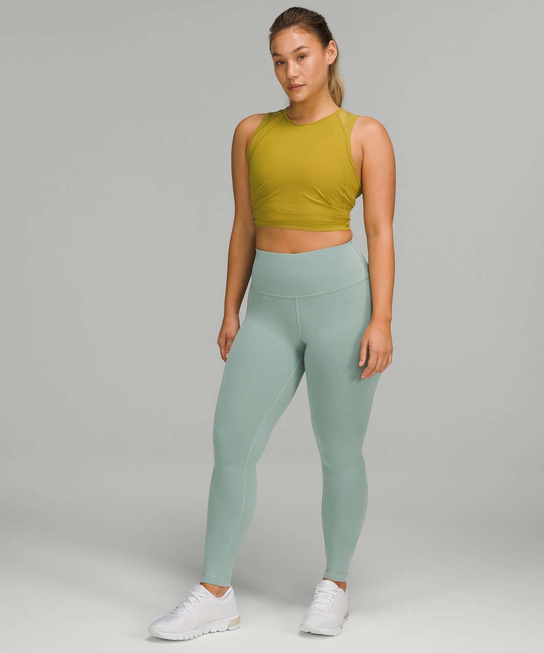 Lululemon Size 10 Wunder Train HR Crop 23 Misty Glade MYGD Everlux Pant  Run