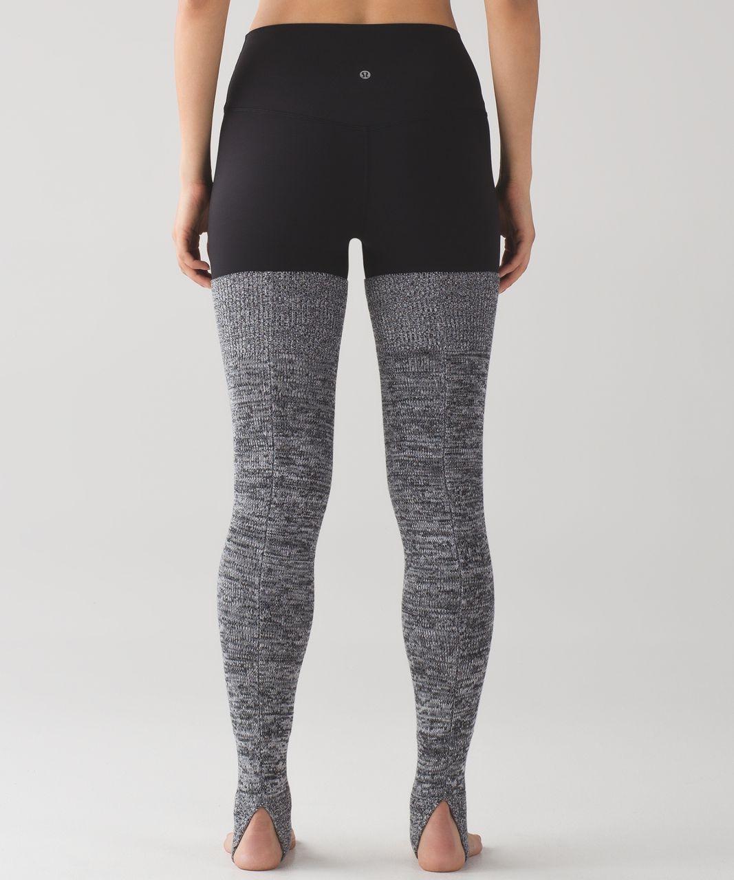 Lululemon Mantra Leg Warmers - Heathered Black / Heathered White - lulu fanatics