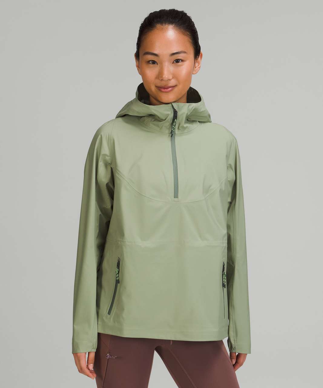 Lululemon Waterproof Hiking Half-Zip Pullover - Laurel Green