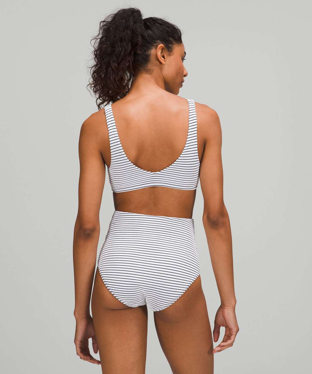 Lululemon Smocked Swim Top *A/B Cup - Hyper Stripe White True Navy - lulu  fanatics