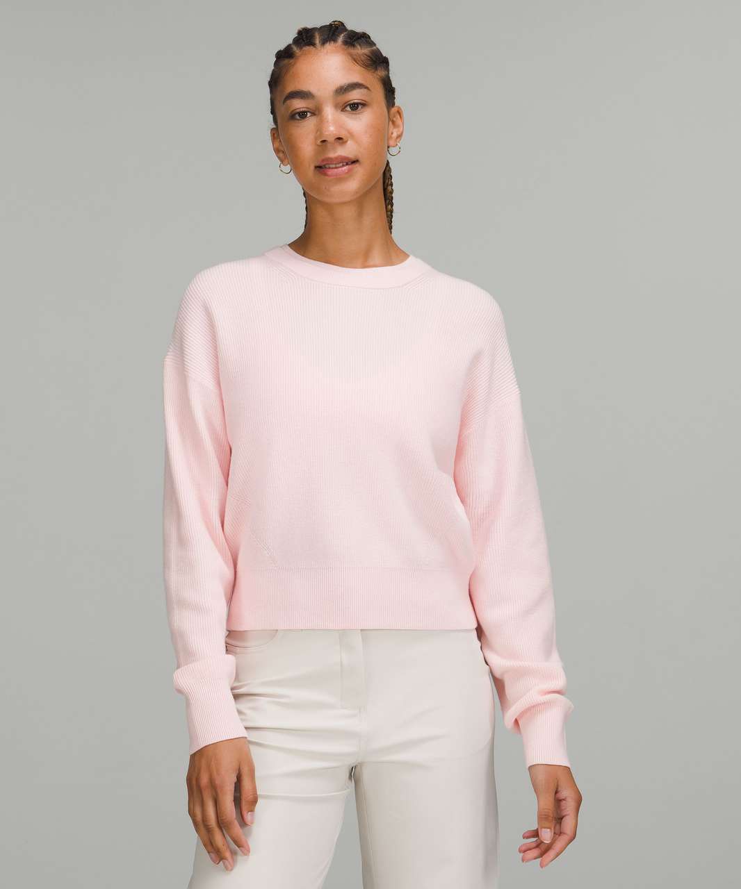 Lululemon Waist Length Crewneck Sweater - Strawberry Milkshake ...