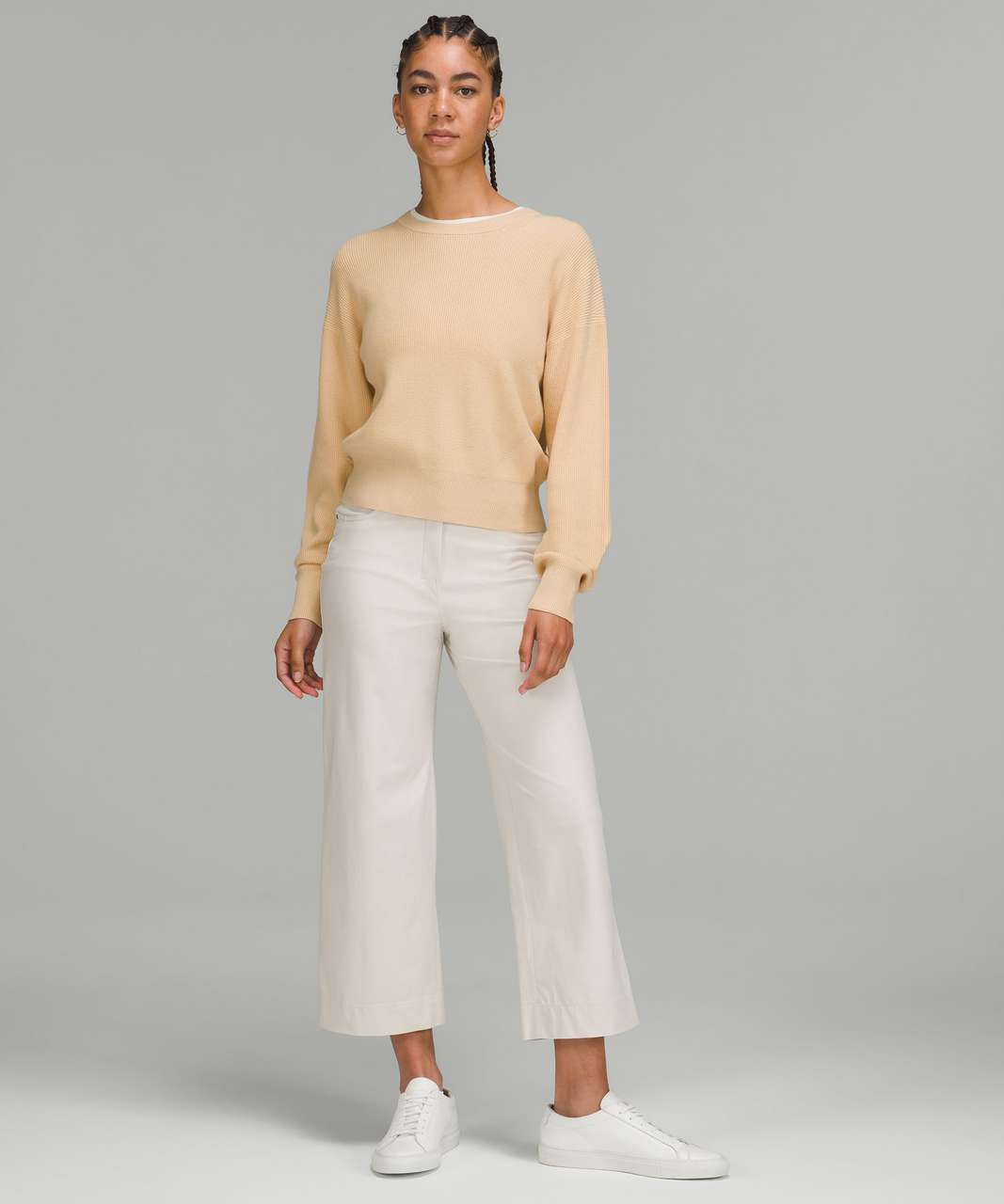 Lululemon Waist Length Crewneck Sweater - Prosecco / Lemon Sorbet