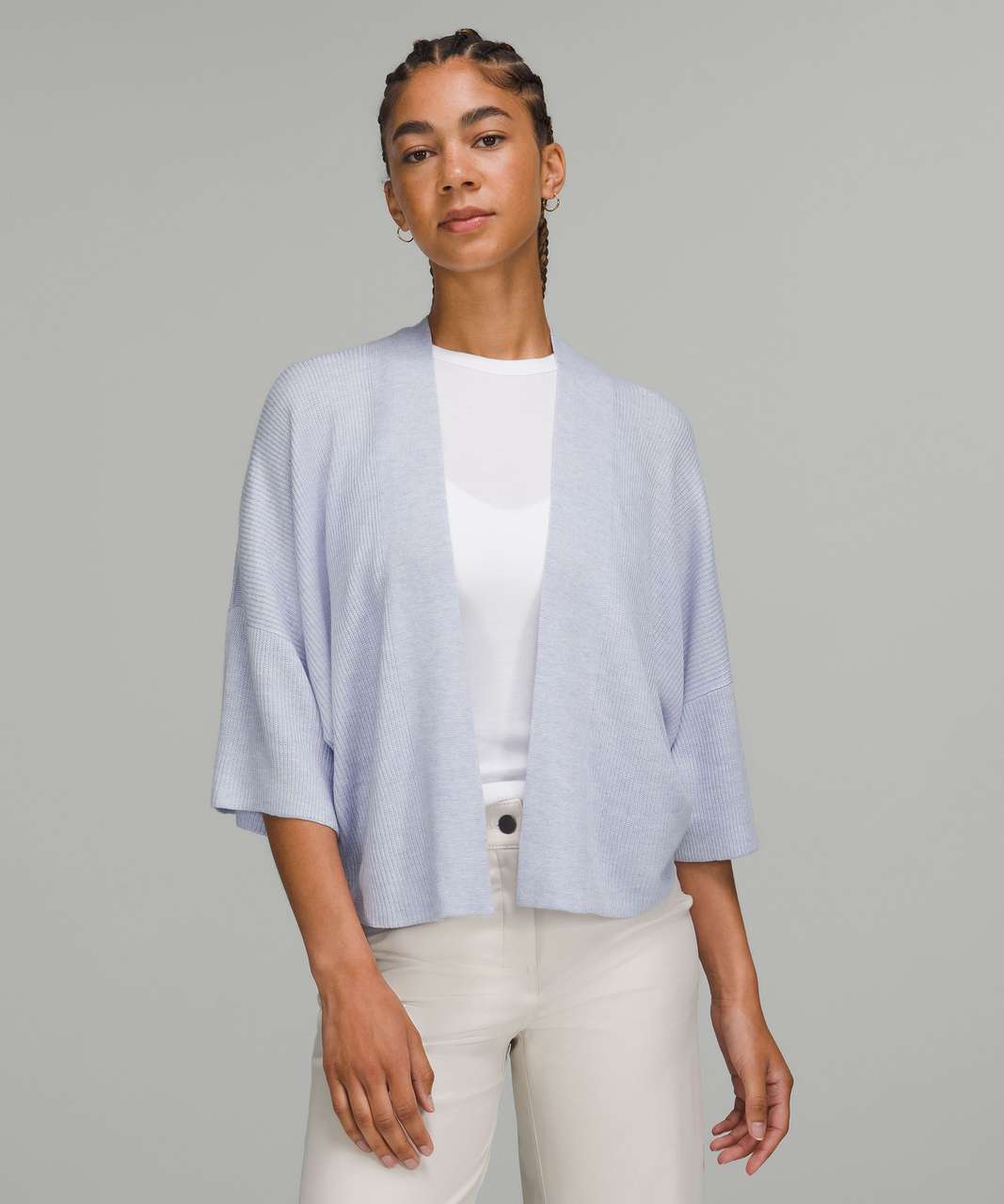 Lululemon Boxy Cashlu Knit Wrap - Heathered Pastel Blue