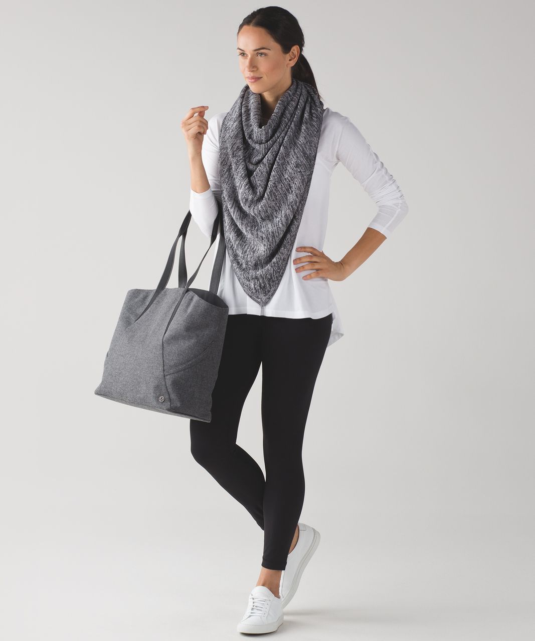 Lululemon Mantra Scarf - Heathered Black / Heathered White