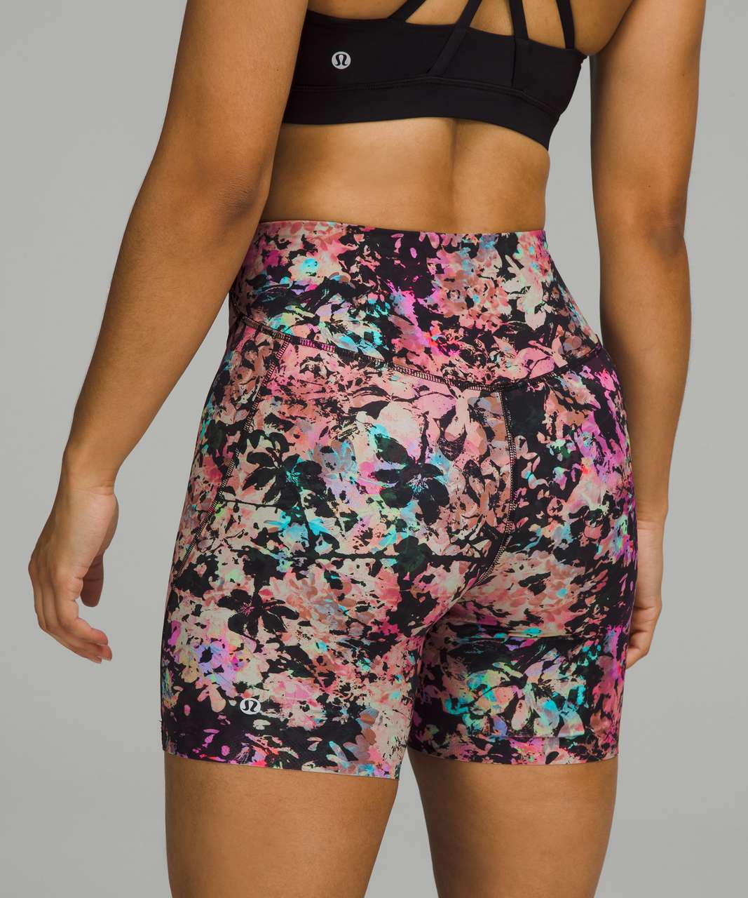 Lululemon Base Pace High-Rise Short 6" - Stencil Blossom Red Multi