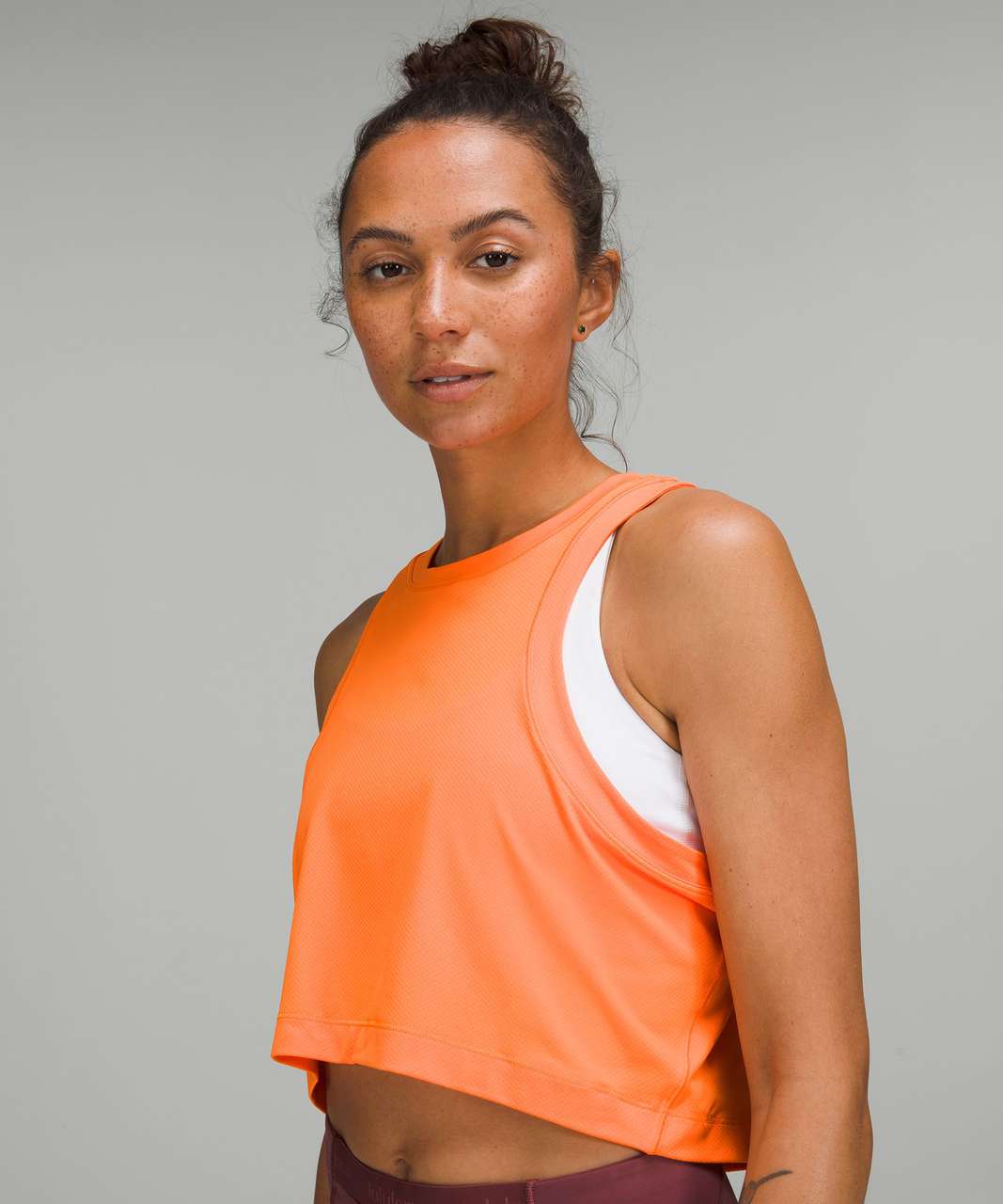 Lululemon Open-Back Cropped Training Tank Top - Orange Soda - lulu fanatics