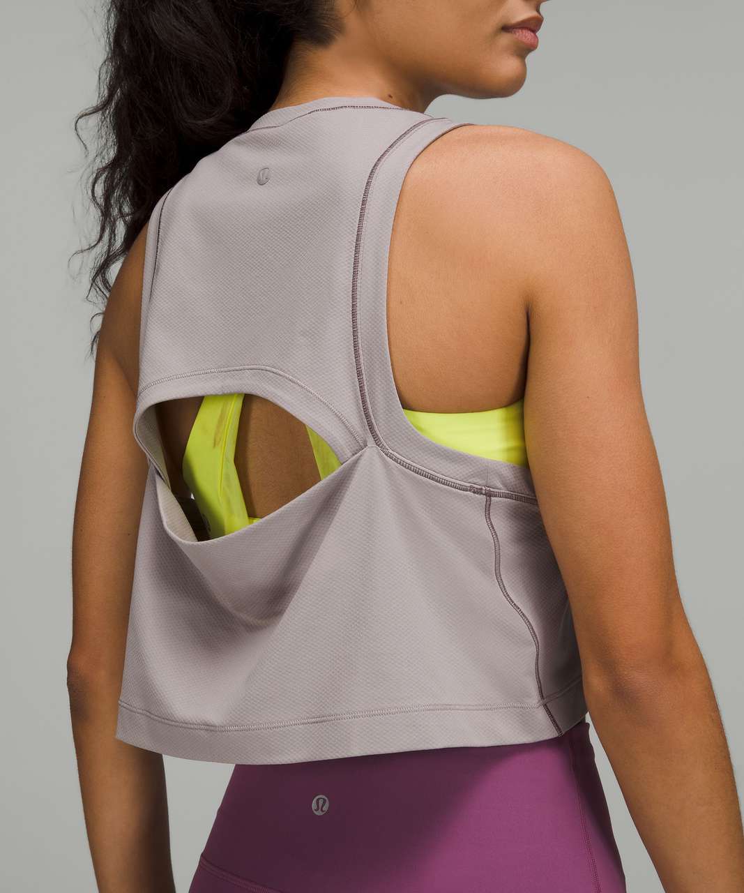 Lululemon Mesh-Back Training Cropped Tank Top - Graphite Grey