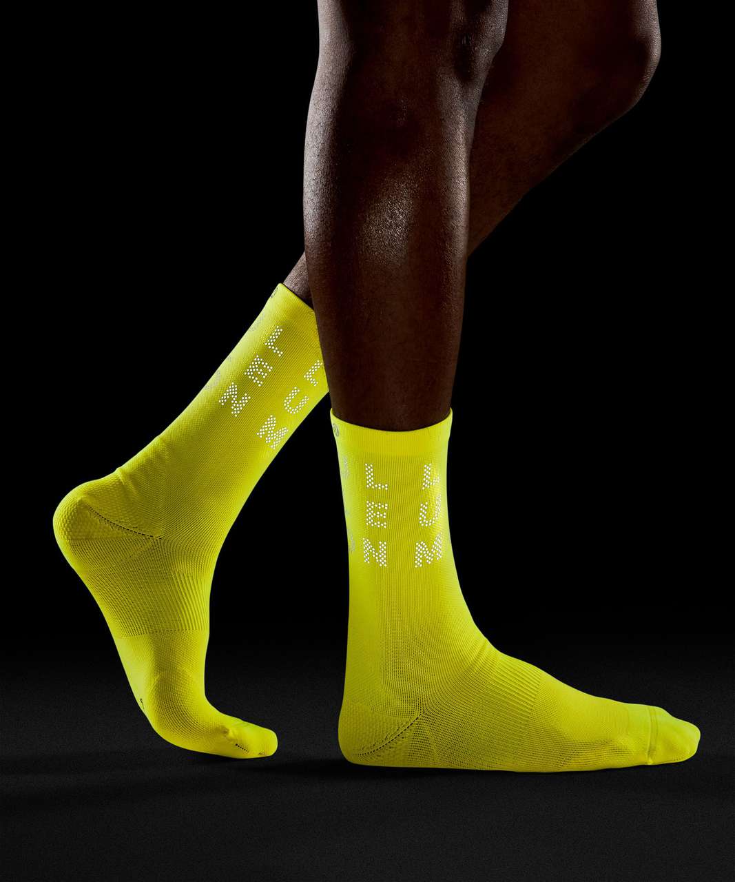 Lululemon Power Stride Crew Sock *Reflective - Highlight Yellow