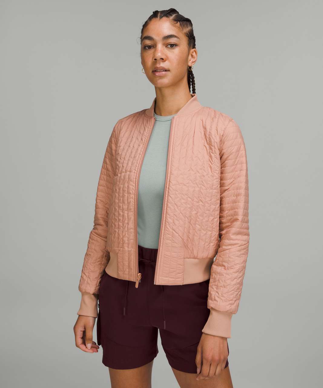 Lululemon Non-Stop Bomber *Reversible Pink Mist Size 8