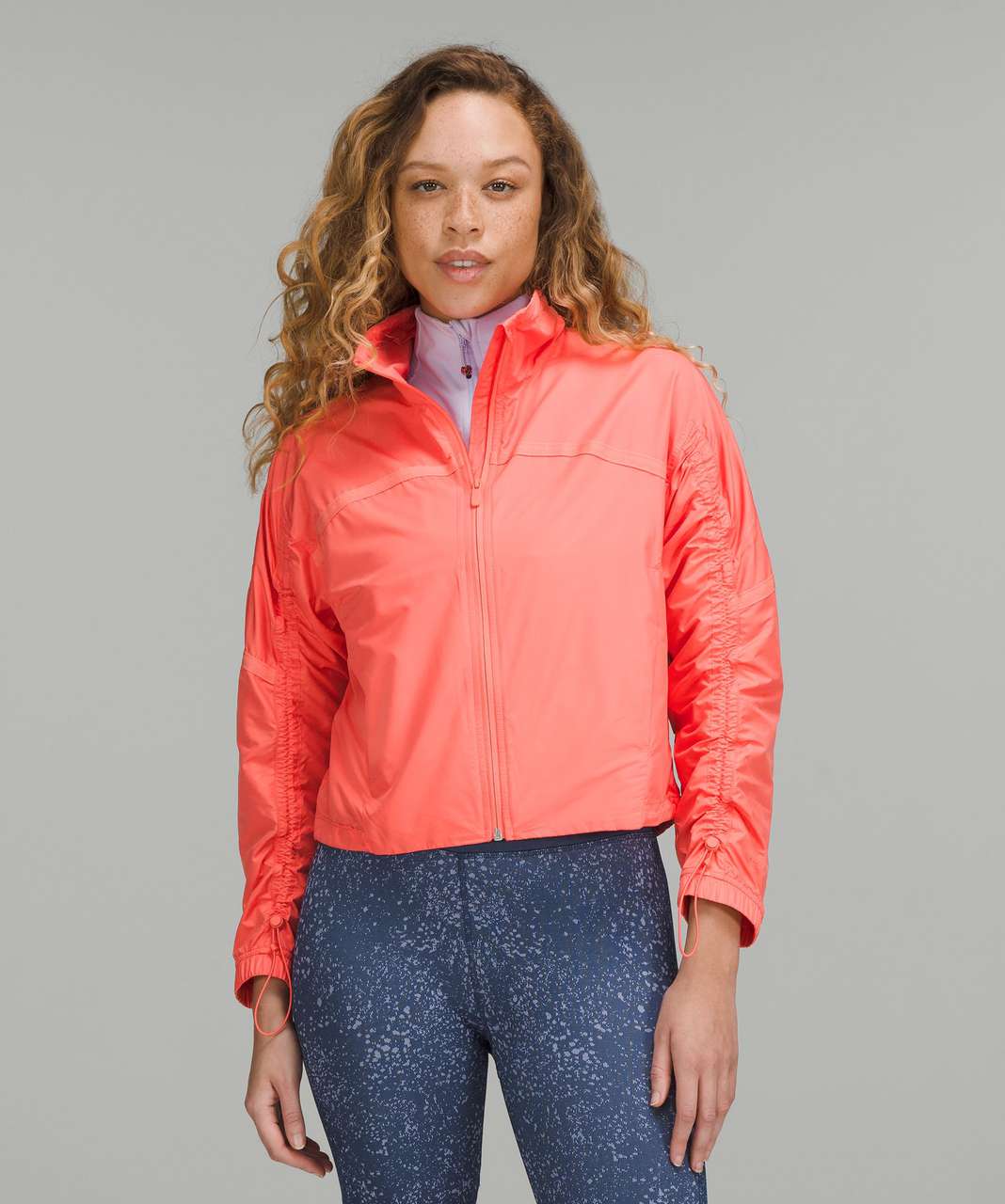 Lululemon Lightweight Cropped Track Jacket - Raspberry Cream