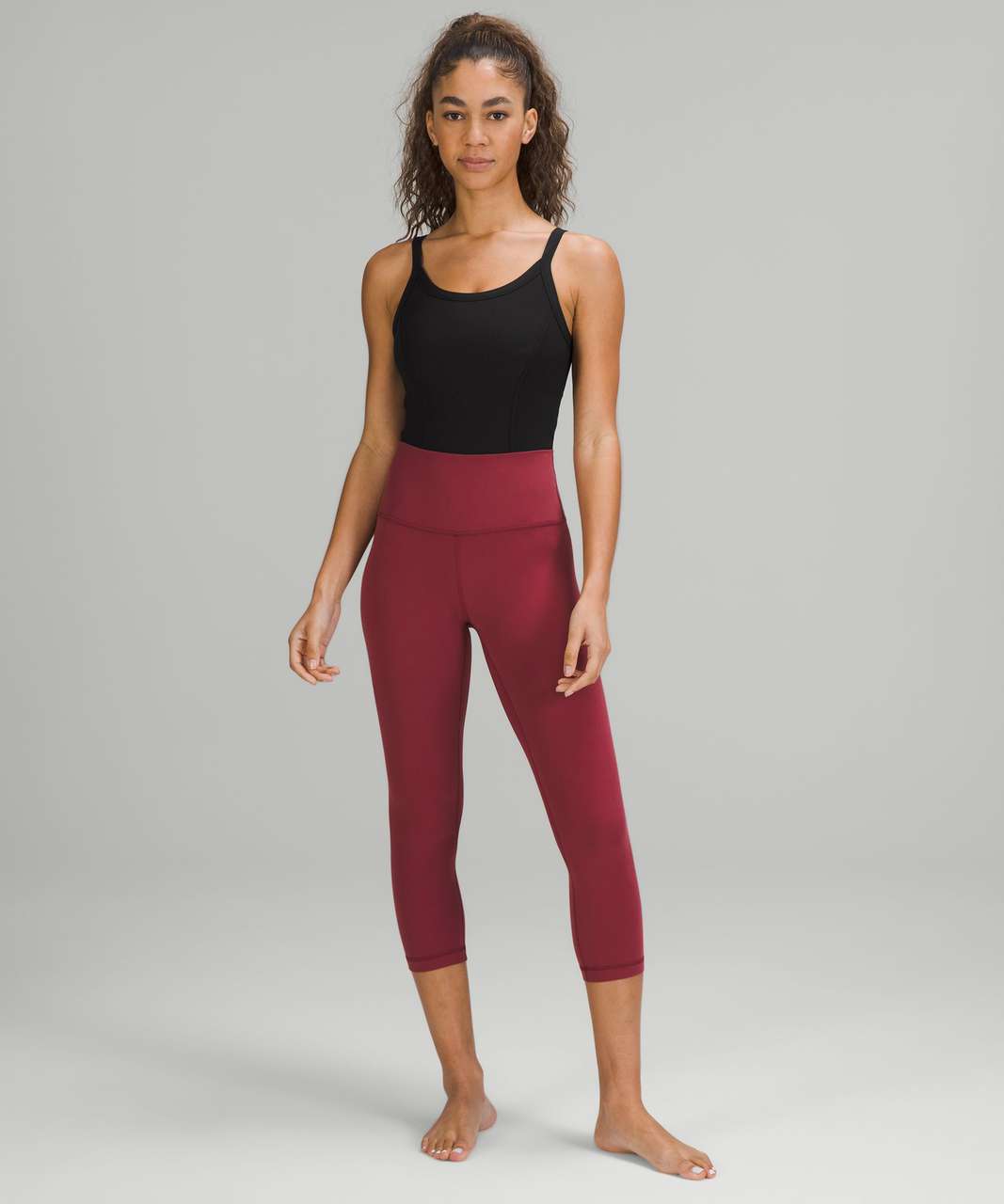 Lululemon Pretty Pursuit Bodysuit - Heathered Black - lulu fanatics