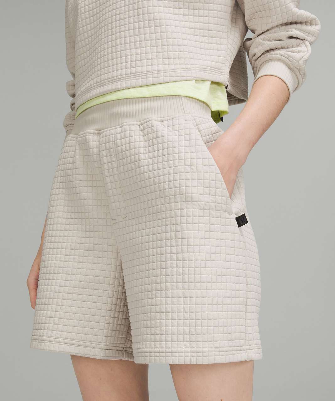 Lululemon lab Textured Grid High-Rise Short 5.5" - Muslin